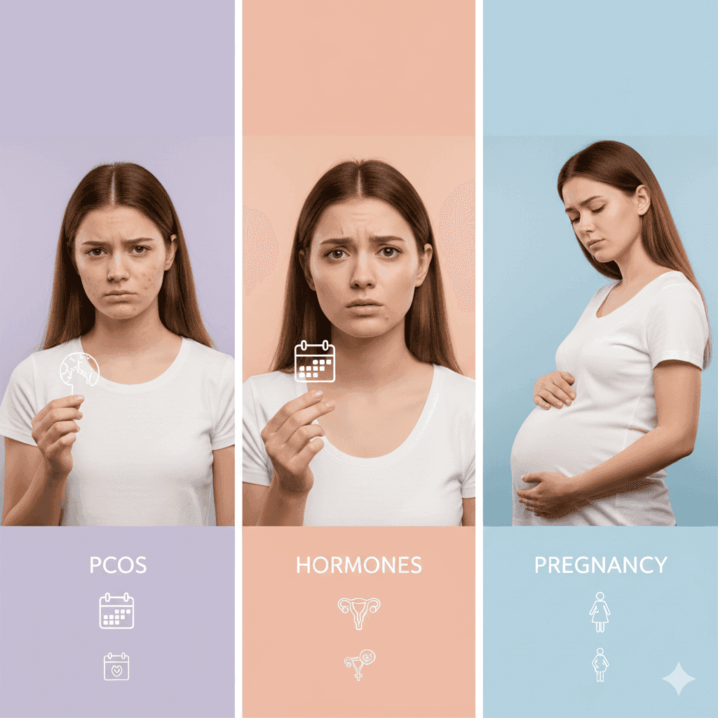 Whiteheads in women due to hormones