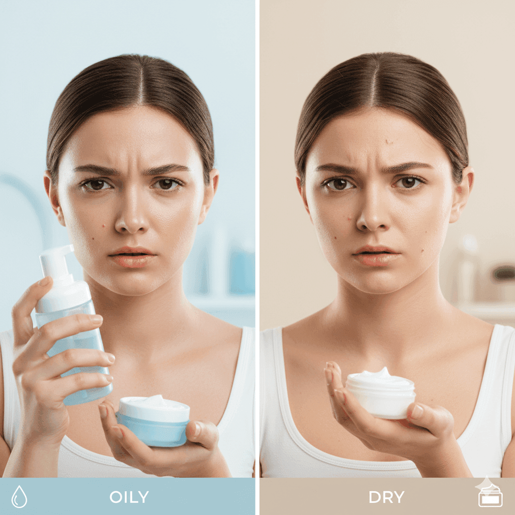 Whiteheads on different skin types