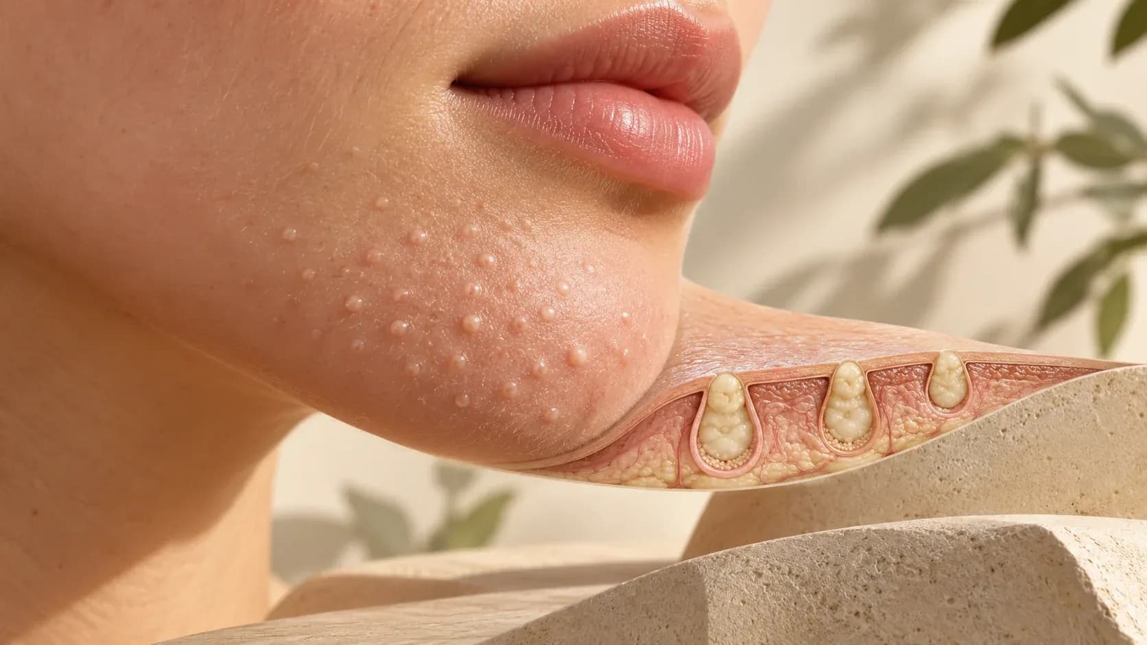 closed comedones on chin